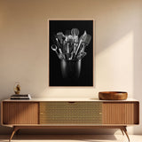 Kitchen Utensils Wall Art, Kitchen Wall Decor, Black And White, Minimalist Print, Wall Decor, Canvas Print, Wall Art, Framed Canvas