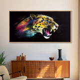 Leopard Wall Decor, Animal Wall Art, Abstract Wall Art, Nature Wall Decor, Panoramic Wall Decor, Canvas Print, Wall Art, Framed Canvas Art