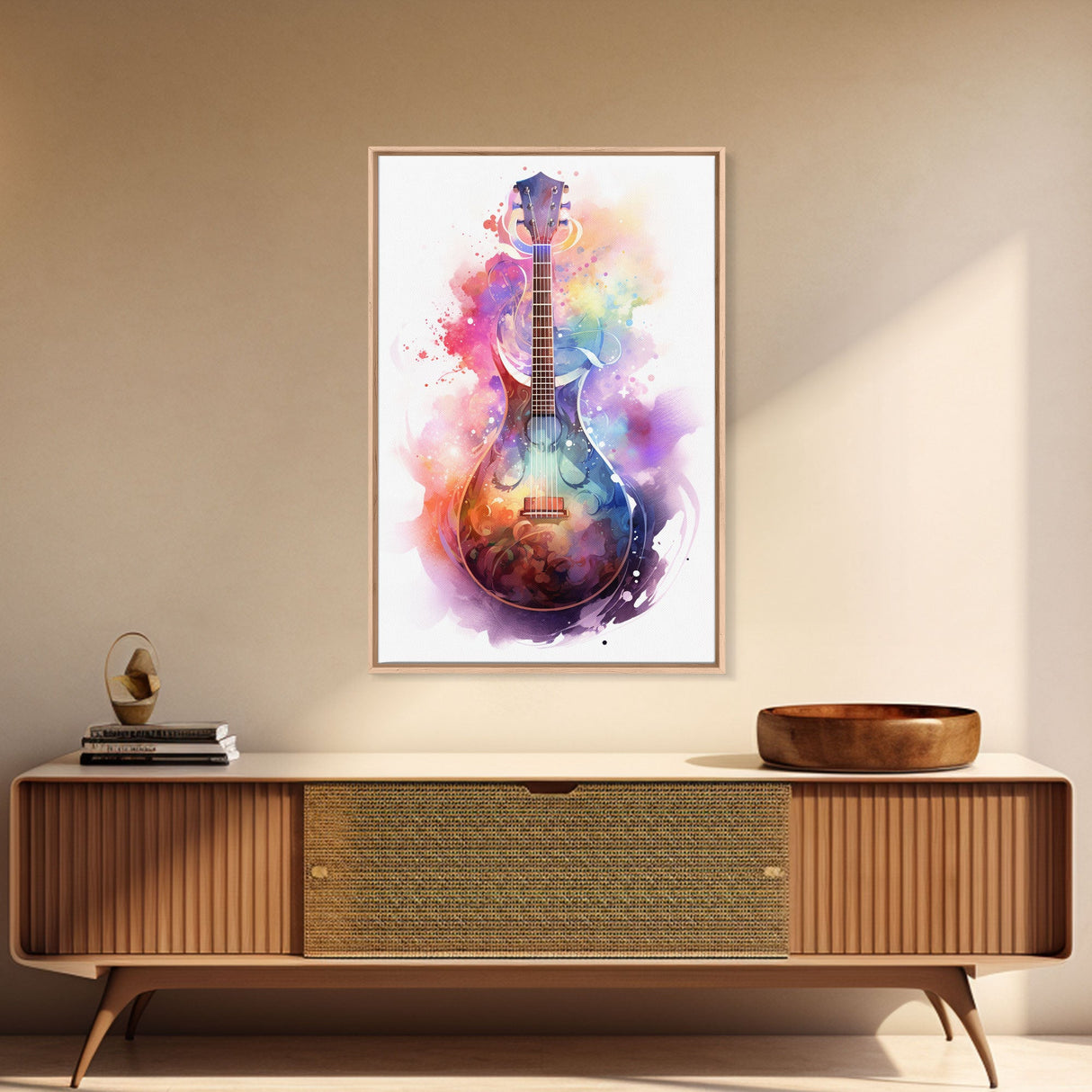 Lute Art, Stringed Instrument Print, Framed Canvas Art, Fantasy Decor, Art / Gift For The Bard Player