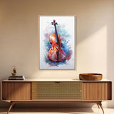 Galaxy Cello Studio Decor Gift, Banjo Wall Art Canvas Print, Stringed Instruments, Cello Art, Banjo Poster Print, Cello Gifts, Musical Art