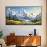 Mount Rainier, Gallery Wall Art, Framed Canvas Print, Original Oil Painting Reproduction Print, Landscape Art, Guest Room Decor