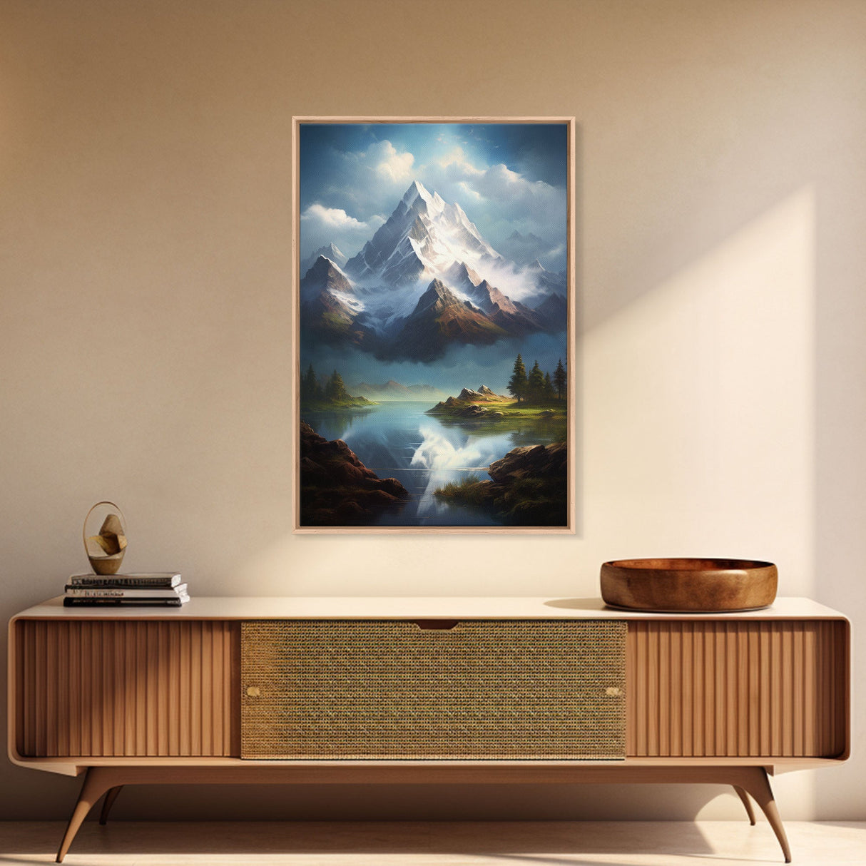 Mountains Wall Art, Lake Wall Print, Landscape Wall Art, Canvas Print, Wall Art, Vertical Art, Client Gift, Ranch House Decor, Office Prints