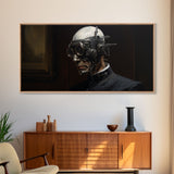 Victorian Steampunk Cyborg, Framed Canvas Print, Horror Prints, Halloween Wall Art, Halloween Themed Decor
