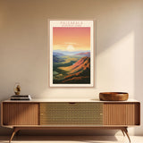 Haleakala National Park Hawaii Travel Art, National Park Print, Minimalist Travel Art, Midcentury Modern Style Landscape Painting