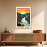 New River Gorge National Park Travel Art, National Park Print, Minimalist Travel Art, Midcentury Modern Style Landscape Painting