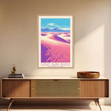 Great Sand Dunes National Park Travel Poster Art, Canvas Print Wall Art, Colorado Travel Art, Midcentury Modern Travel Decor, MCM Wall Art