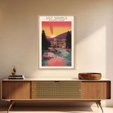 Hot Springs National Park Arkansas Travel Art, National Park Print, Minimalist Travel Art, Midcentury Modern Style Landscape Painting