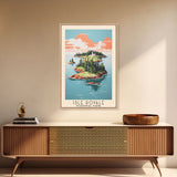 Isle Royale National Park Michigan Travel Art, National Park Print, Minimalist Travel Art, Midcentury Modern Style Landscape Painting