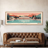 Hot Springs National Park, Panoramic Arkansas Travel Art, National Park Print, Minimalist Travel Art, Midcentury Modern Style Landscape