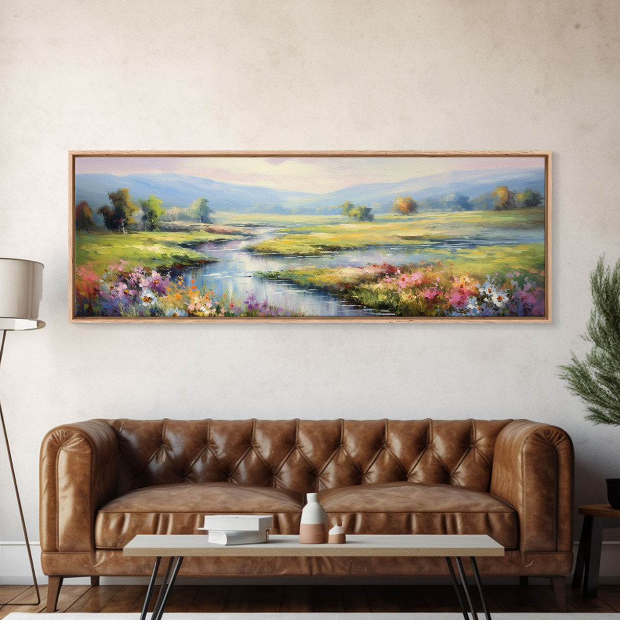 Mountain and Forest Canvas Wall Art, Hill and Trees Canvas Wall Decor, Nature and Forest Decoration, Canvas Print Home Decor Wall Hanging