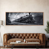 Steam Train Wall Art Framed Canvas Print, Framed Art, Train Decor, Conductor Art, Train Art, Train Gifts