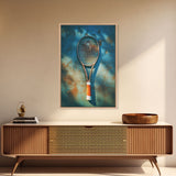 Tennis Racket, Tennis Wall Art, Sports Wall Art, Canvas Print, Wall Hanging, Portrait Art, Tennis Gifts, Preppy Wall Art, Bookshelf Decor