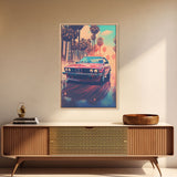 Red Sports Car, Classic Car Wall Art, Canvas Print, Wall Hanging, Portrait Art, Car Lover Gift, Above Bed Decor, Dorm Room Art, Office Decor