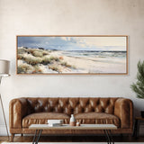 Panoramic Ocean Beach canvas prints Sea landscape Nautical photo Coastal Framed Art Sea wave canvas Extra large wall art Ready to hang