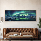 Northern Lights, Aurora Borealis, Framed Canvas Print, Beautiful Alaskan Winter Landscape Painting, Moody Art, Unique Wall Art