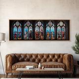 Stained Glass Windows Canvas Print, Stained Glass Painting On Canvas, Church Stained Glass Windows Fine Art Print