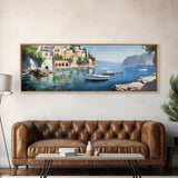 The Italian Coast - Framed Canvas Print - Beautiful Wall Art - Nautical Decor - Italian Painting Print - Sunset in Italy