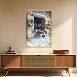 Cute Goats In The Winter, Rustic Farmhouse Wall Art, Holiday Gift, Gallery Wall Decor, Winter Vibes, Christmas 2024 Wall Art