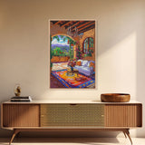 Cozy Southwestern Kitchen Framed Canvas Print Colorful Mexican Style Best Gift Home Decor Wall Art Bright Above Sofa Art