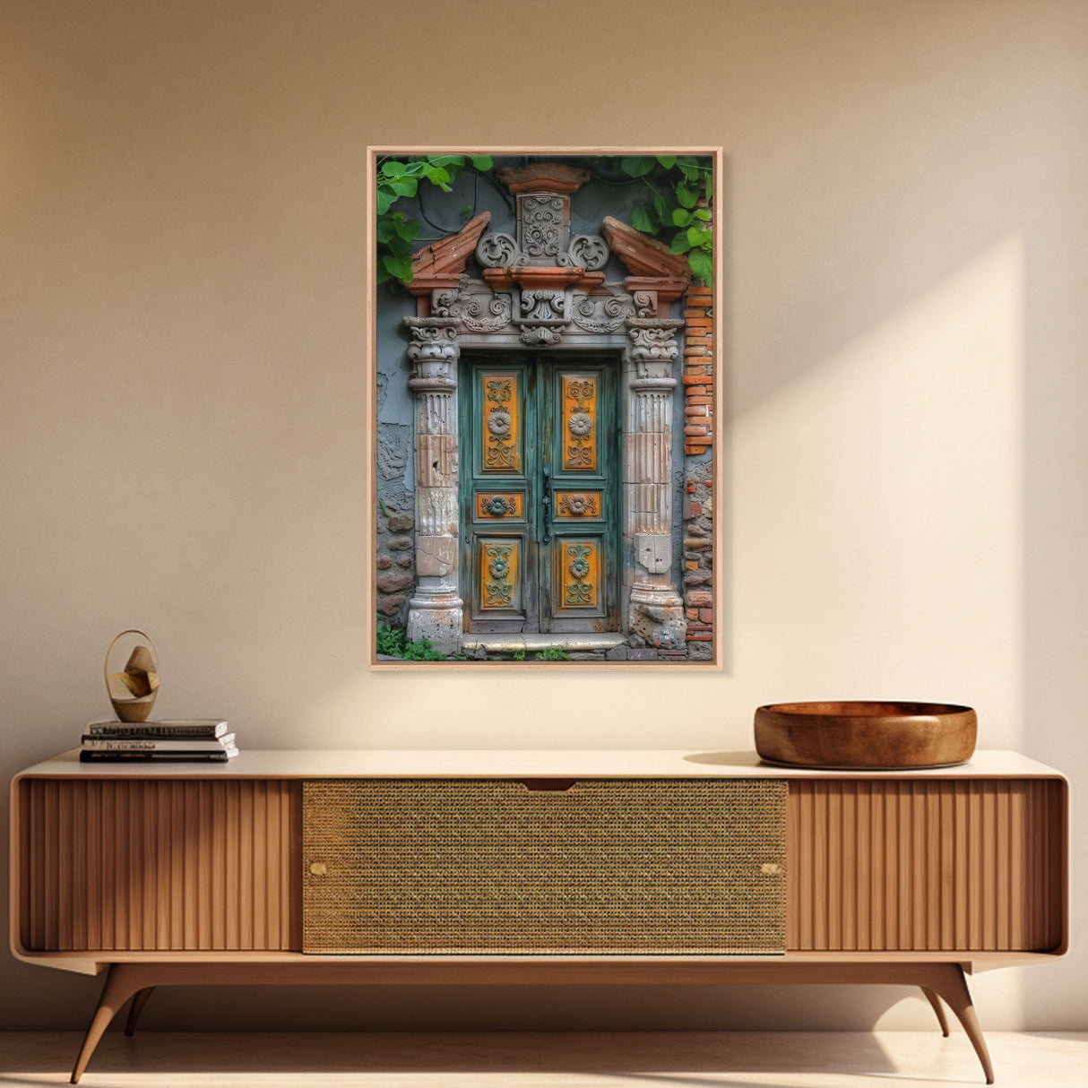 Change223 Colorful Indian Architecture Canvas Print, Traditional Art if India, Photography Print, Indian Wall Art, Living Room Decor
