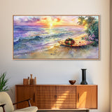 Christmas Surfboard Beach Decor Canvas Print | Tropical Coastal Christmas Art | Beach Christmas Wall Art | 2024 Holiday Decor | Gift Idea
