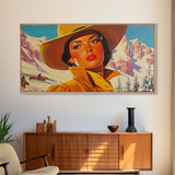 Framed Canvas Print autumn meets winter with vibrant fall trees snow-covered fields, seasonal art a unique blend of autumn winter decor