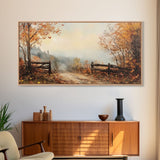 Nostalgic Farmhouse Christmas, Framed Canvas Print, Moody / Seasonal Autumn Centerpiece, Rustic / Primitive Wall Art