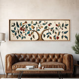 Textile Tree Print - "The Giving Tree" - Framed Canvas Print - Boho Style Wall Art