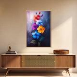 Wild Flower Painting Print On Canvas, Wood Framed Wall Art, Original Art, Flowers Painting, Botanical Print, Modern Art, Living Room Wall Art