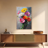 Wild Flower Painting Print On Canvas, Wood Framed Wall Art, Original Art, Flowers Painting, Floral  Print, Modern Art, Living Room Wall Art