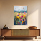 Small Wild Flower Painting Print, Wood Framed Canvas, Botanical Wall Art, Extra Large Art, Oversized Home Decor, Gallery Wall Decor, Wildflower Art