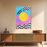 Pink and Turquoise Sunset, Preppy Wall Art, Framed Canvas Print, Feminine Dorm Room Preppy Wall Art, Apartment Decor