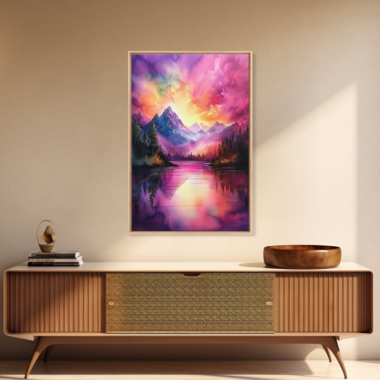 Cute Fantasy Landscape Wall Art Canvas Print, Nursery Decor, Kid's Room Wall Art, Home Decor For Girl's Dorm