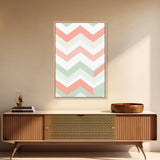Watercolor Abstract Chevrons Art Print, Framed Canvas Print, Abstract Art Print, Modern Abstract, MCM, Midcentury Modern Decor