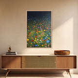Field Of Flowers, Flowers Print, Nursery Wall Decor, Floral Decor, Floral Home Decor, Framed Canvas Print, Wild Flowers Oil Painting