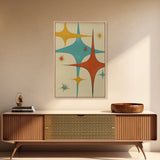 Art Deco Star Burst Canvas Print Wall Art, Retro 50s Style, Starburst, Mid-Century Modern Wall Art
