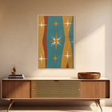 Star Burst - Atomic Age Art - Framed Canvas Print