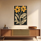 Minimalist Framed Canvas Print Wall Art Botanical Print Flower Wall Art Floral Orange Flower Art Boho Modern Farmhouse Home Decor