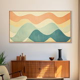 Pastel Abstract Aerial Geometric Giclee Art Print, Large Mid Century Modern Wall Art, Minimalist Decor For Living Room Above SOfa