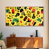Boy's Room Or Nursery Room Wall Art Framed Canvas Print, Retro 90s Style Wall Art, Kid's Room Wall Art