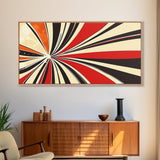 Mid-Century Modern Art Retro Geometric Wall Art Framed Canvas Print Wood Framed Home Decor Modern Abstract Painting