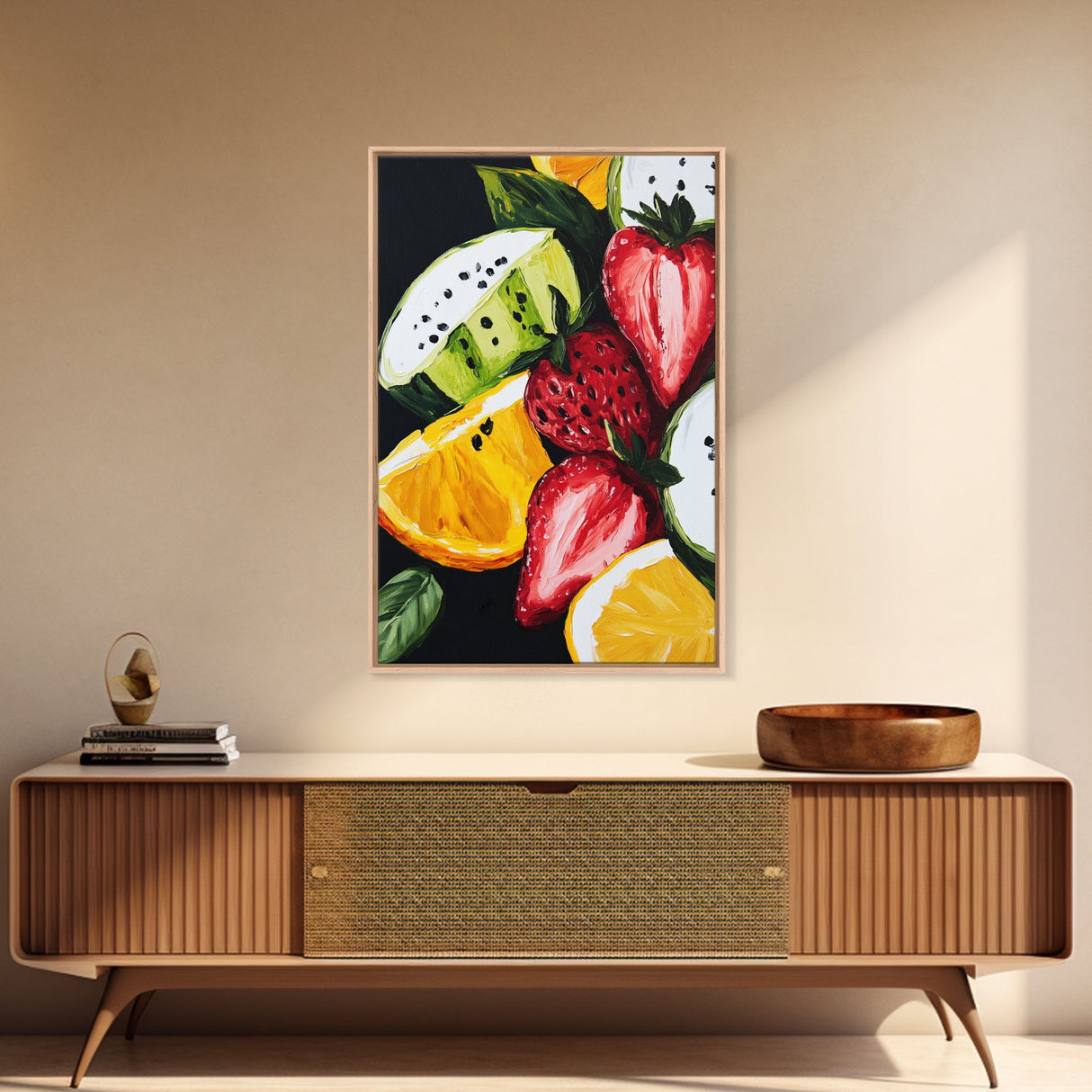 Food Review Kitchen Art, Framed Canvas Print, Antique Still Life Oil Painting Of Fruit, Fruit Still Life, Kitchen Decor, Dining Room Art