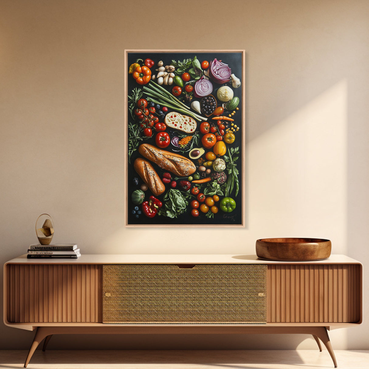 Retro Food Wall Art Canvas Print, Kitchen Decor, Kitchen Painting, Dining Room Painting, Modern Farmhouse Wall Art