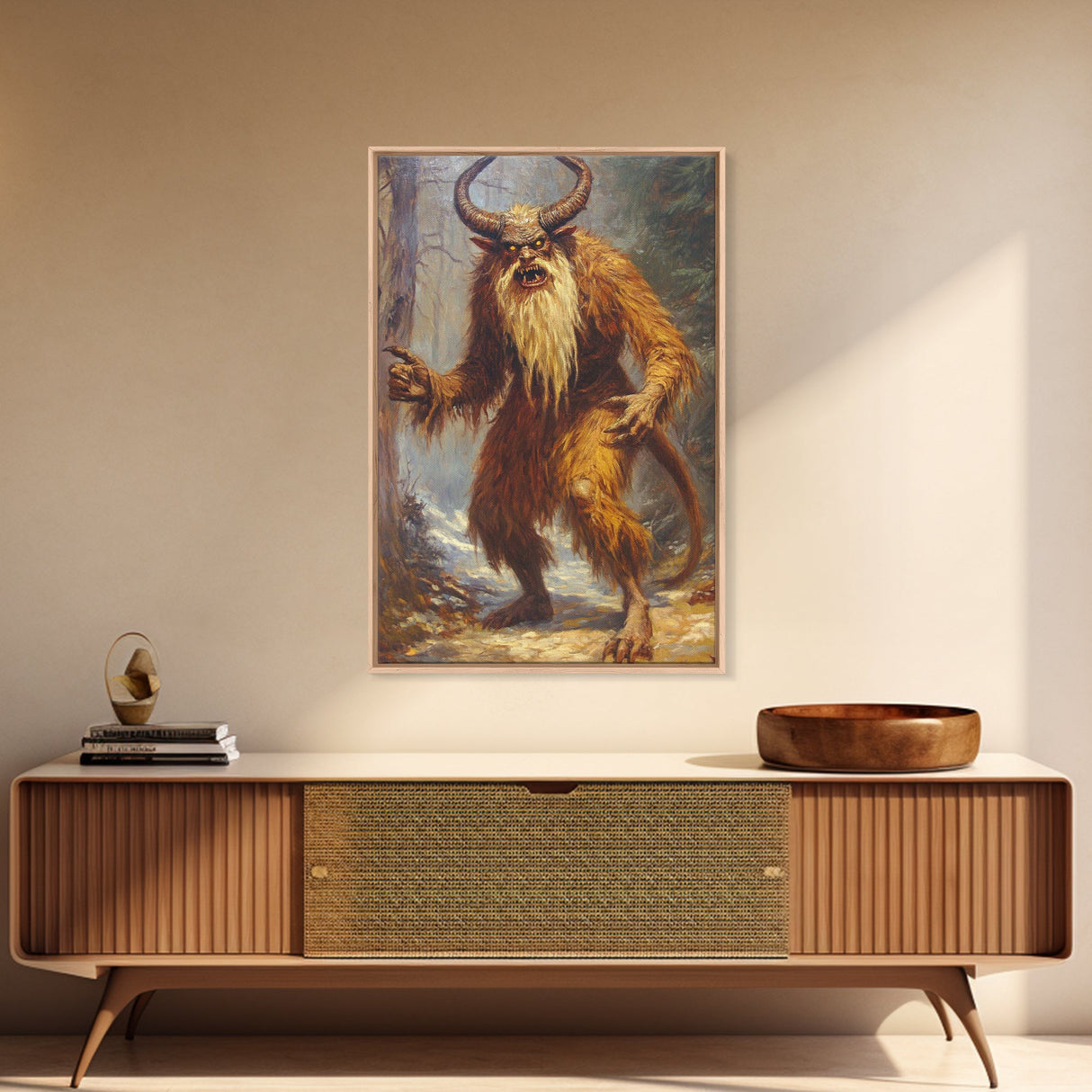 The Wendigo Dark Macabre Wall Art, Halloween Decor, Satyr Painting Print, Spooky Season Art, Halloween Wall Art, Demon Painting