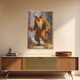 The Wendigo Dark Macabre Wall Art, Halloween Decor, Satyr Painting Print, Spooky Season Art, Halloween Wall Art, Demon Painting