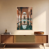 Reflection Pool Framed Canvas Print, Moroccon Wall Art