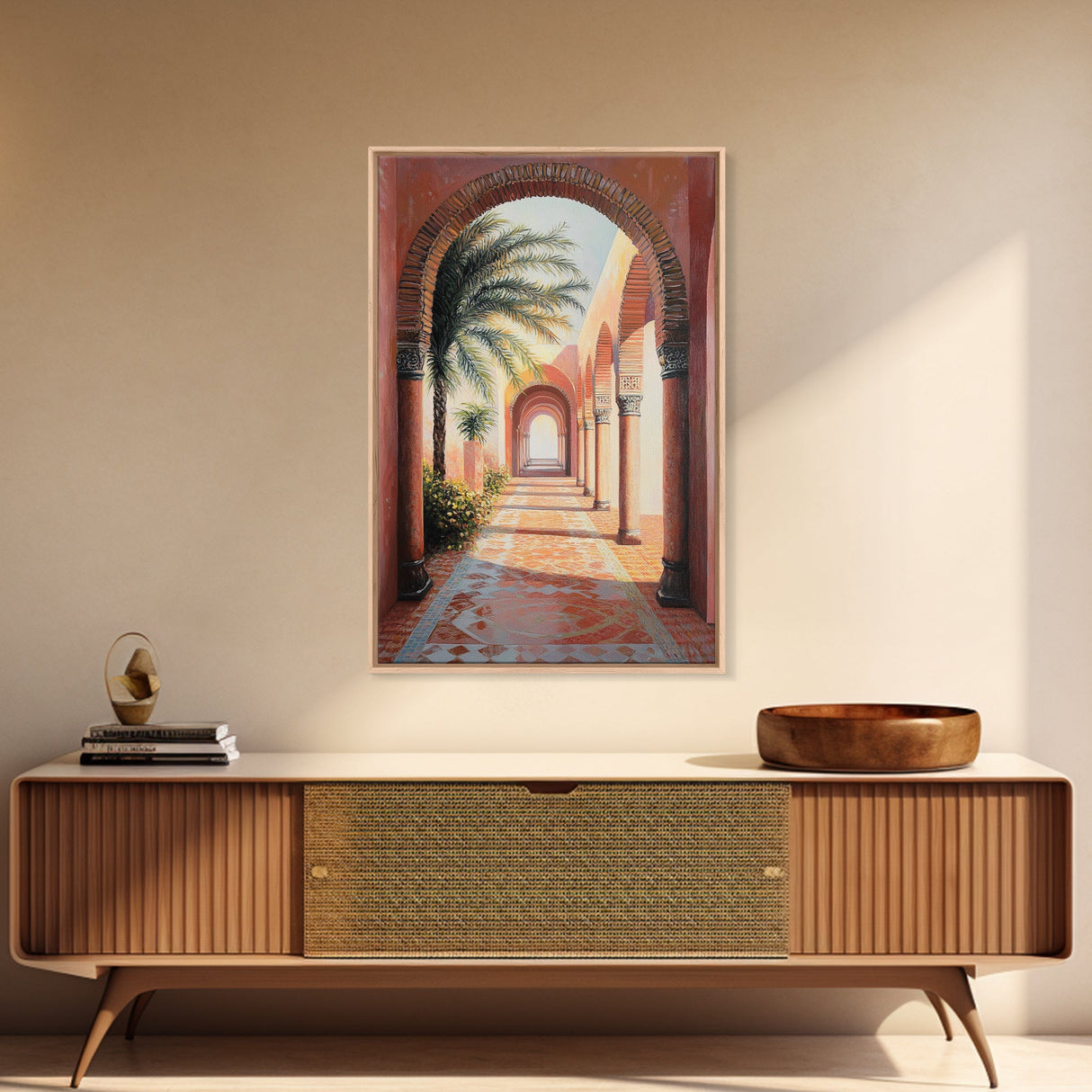 Middleastern Wall Art Framed Canvas Print, Moroccan Wall Art Framed Art, Moroccan Painting