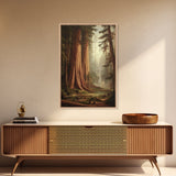 Majestic California Redwood Trees Framed Canvas Print, Redwood National Park, Fantasy Decor, California Decor, PNW Wall Art