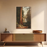 California Wall Art Framed Canvas Print, Redwood Trees, Fantasy Decor