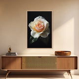 A white Rose Canvas Print, Floral Print, Floral Decor, Flower Painting, Rose Wall Art, Rose Painting, Cute Preppy Home Decor, French Country Art